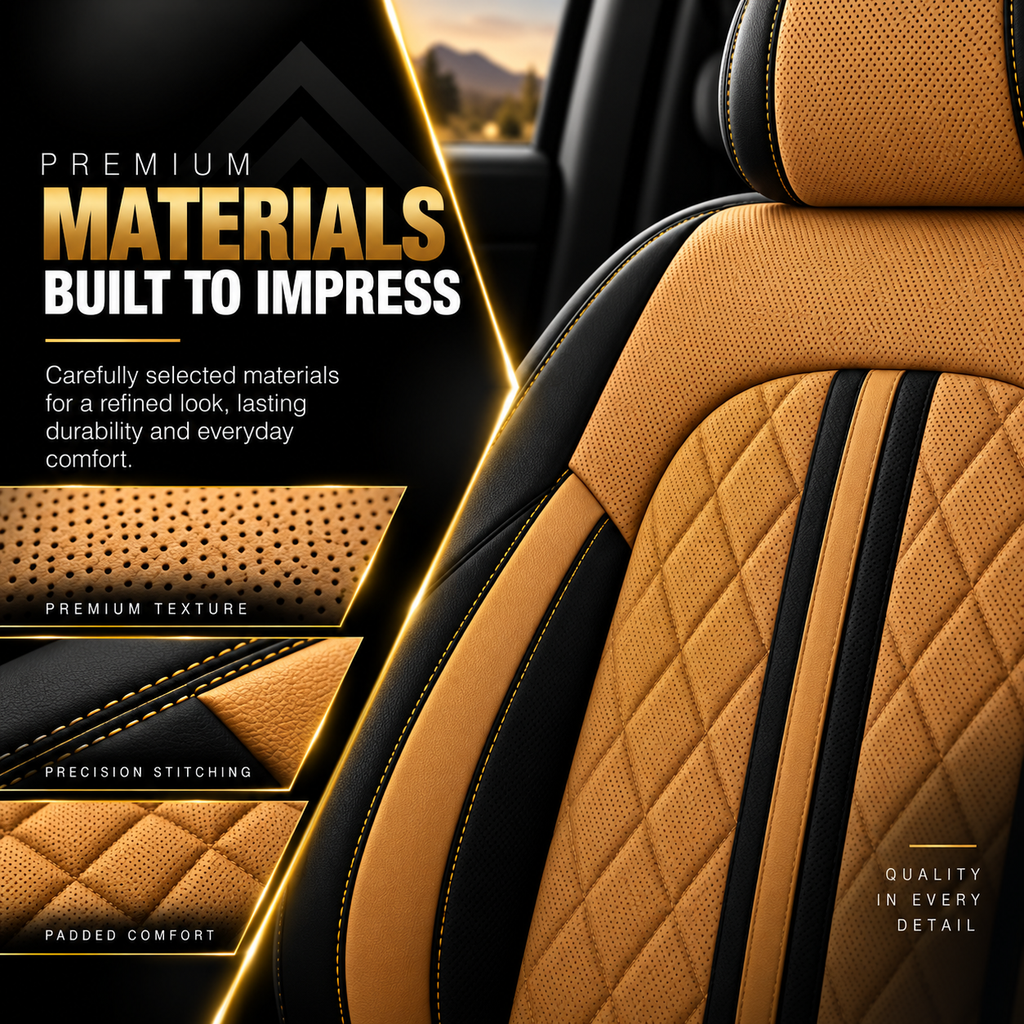 Car Seat Covers – Waterproof Set, Front & Rear, Brown & Black  | Brackridge