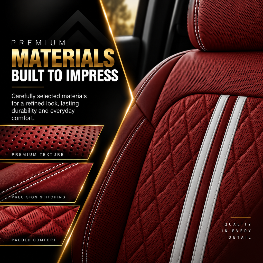 Car Seat Covers – Waterproof Set, Front & Rear, Burgundy  | Brackridge