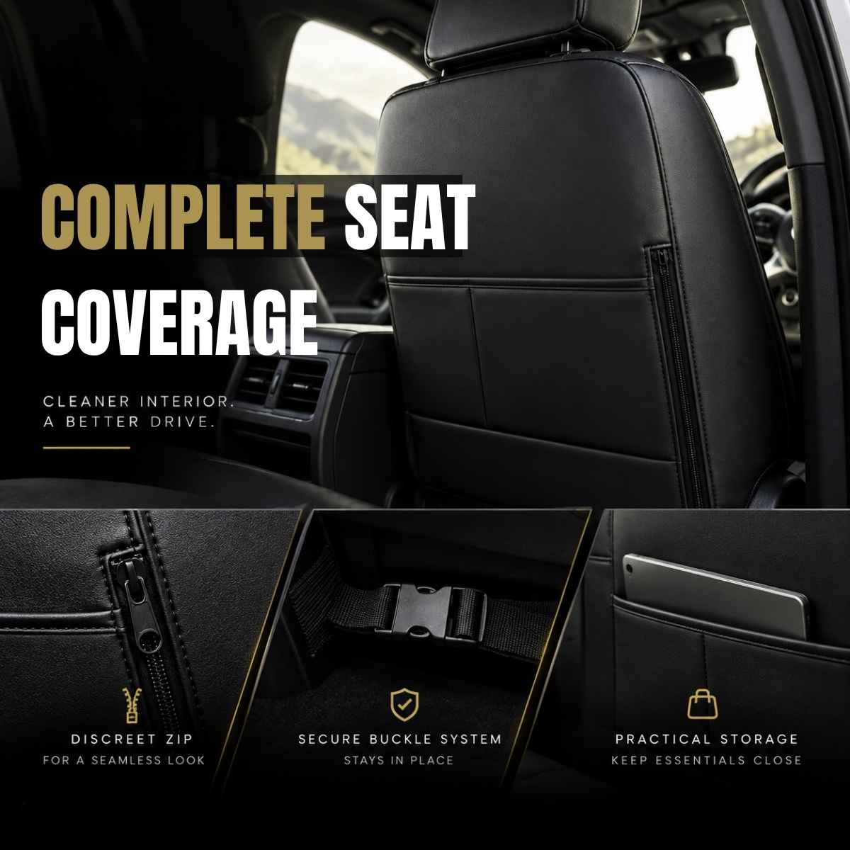 Car Seat Covers – Waterproof Set, Front & Rear, Black & Yellow  | Brackridge