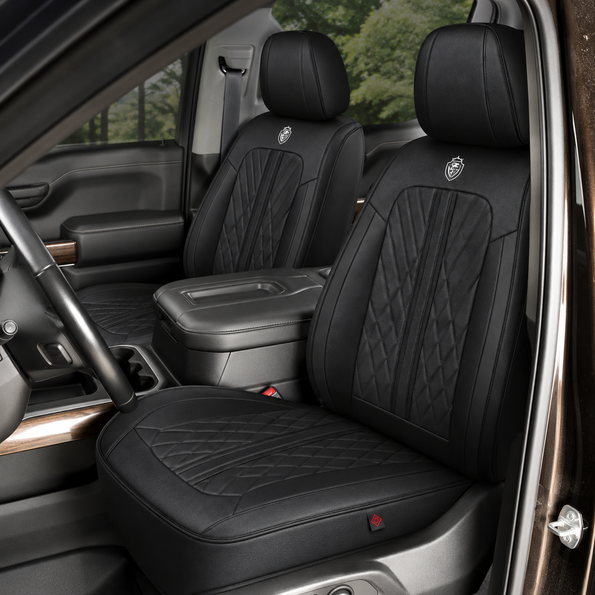 Car Seat Covers – Waterproof Set, Front & Rear, Black | Brackridge