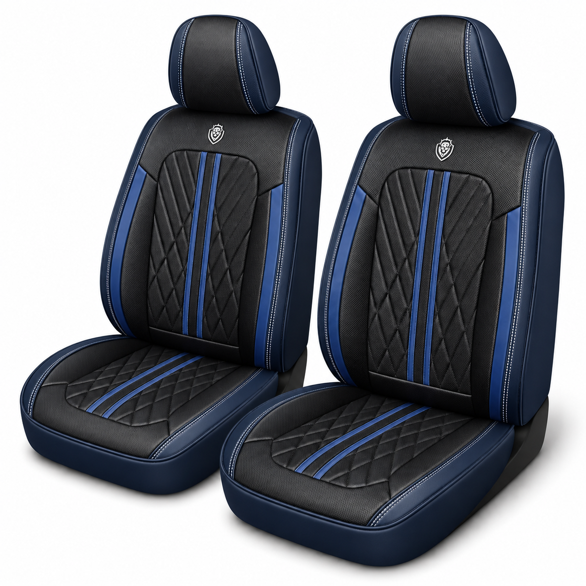 Car Seat Covers – Waterproof Set, Front & Rear, Black & Blue| Brackridge