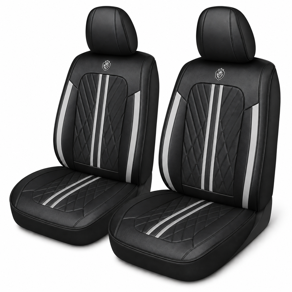 Car Seat Covers – Waterproof Set, Front & Rear, Black & White | Brackridge