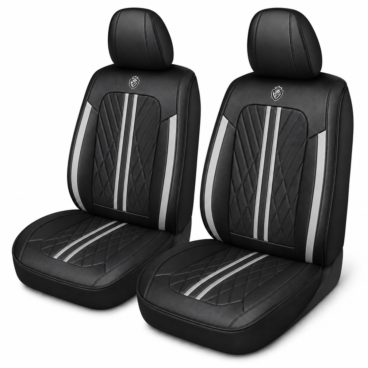 Car Seat Covers – Waterproof Set, Front & Rear, Black & White | Brackridge