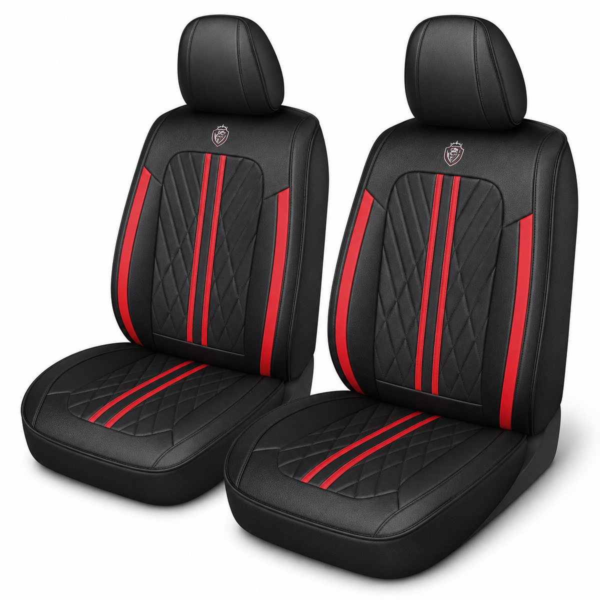 Car Seat Covers – Waterproof Set, Front & Rear, Red & Black | Brackridge