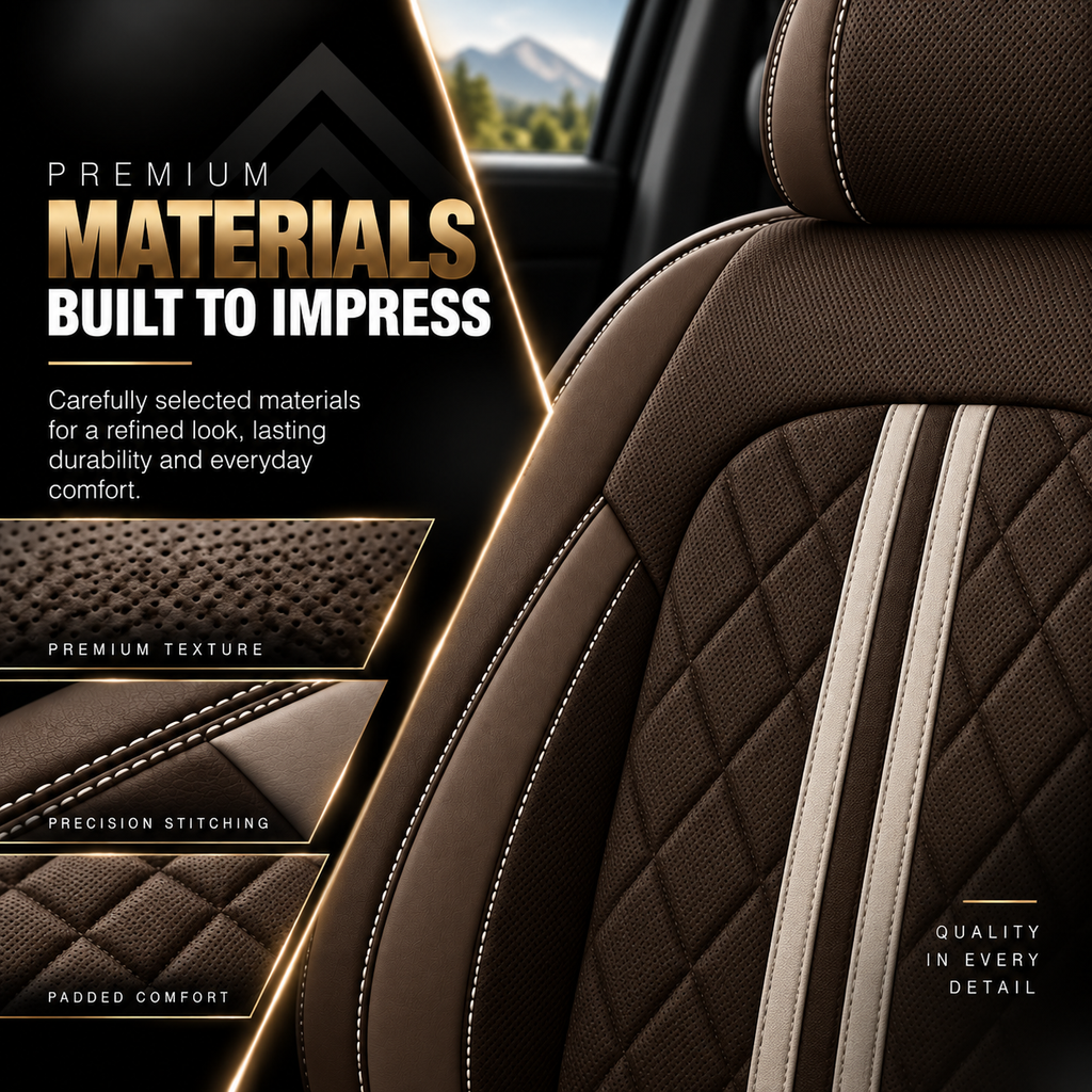 Car Seat Covers – Waterproof Set, Front & Rear, Coffee  | Brackridge