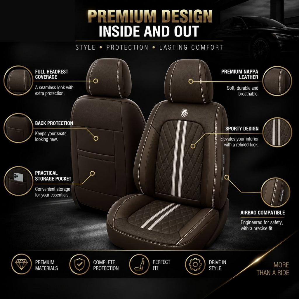 Car Seat Covers – Waterproof Set, Front & Rear, Coffee  | Brackridge
