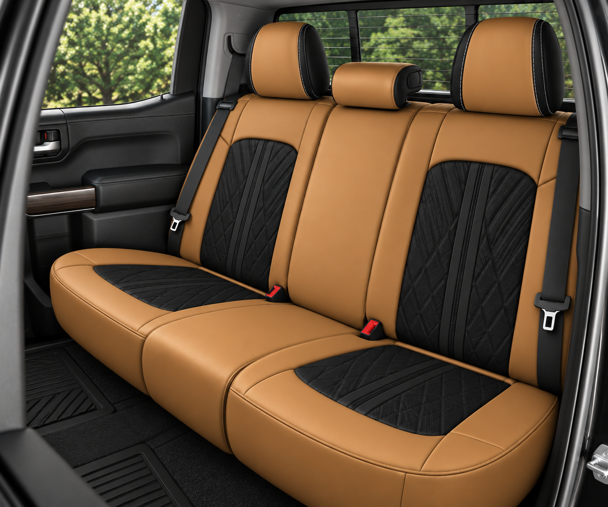 Car Seat Covers – Waterproof Set, Front & Rear, Brown & Black  | Brackridge