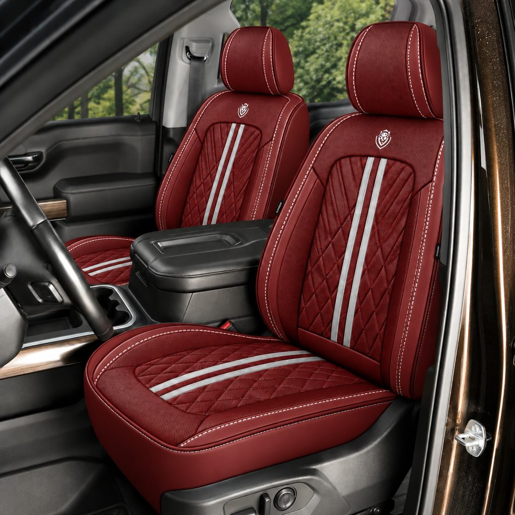 Car Seat Covers – Waterproof Set, Front & Rear, Burgundy  | Brackridge