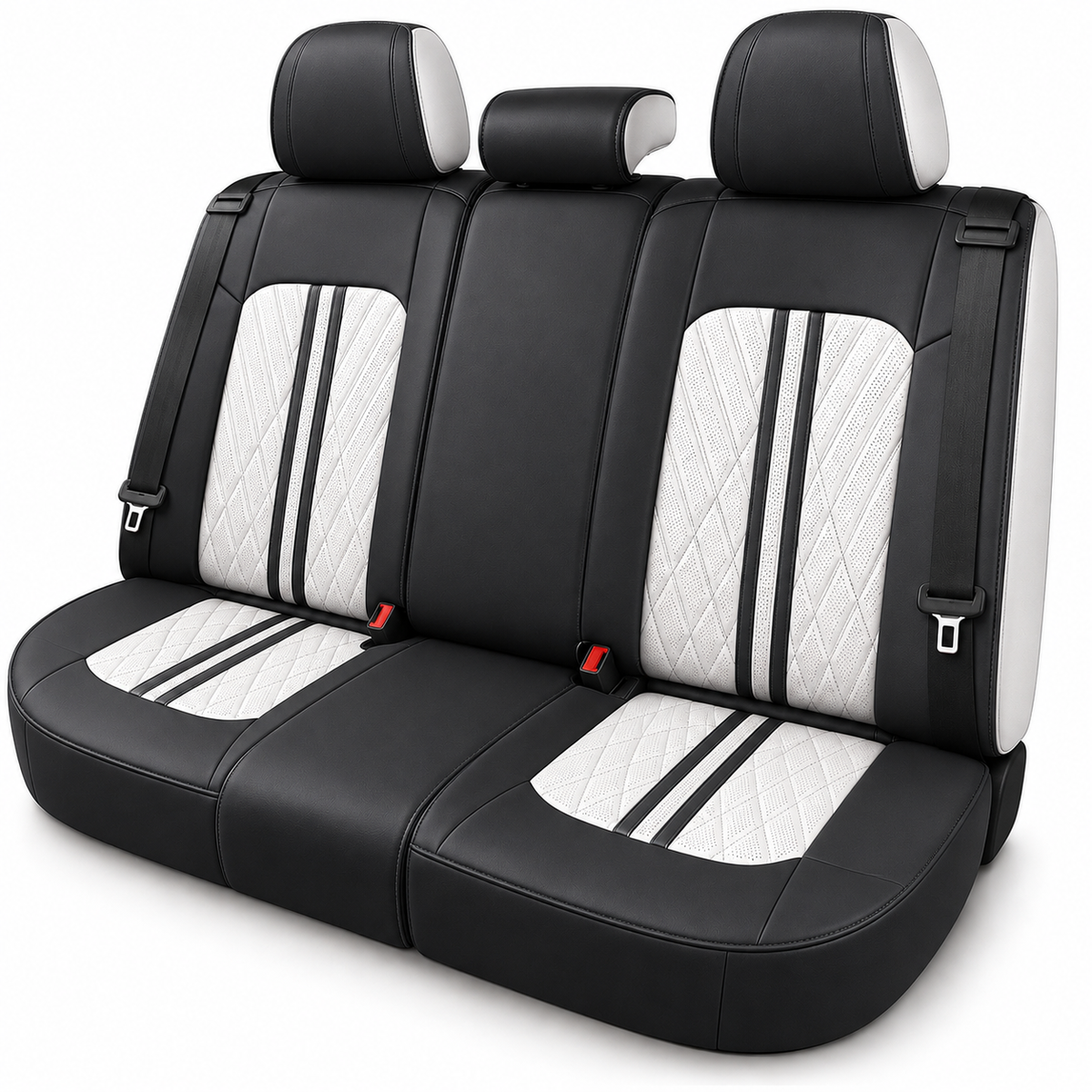 Car Seat Covers – Waterproof Set, Front & Rear, White & Black | Brackridge